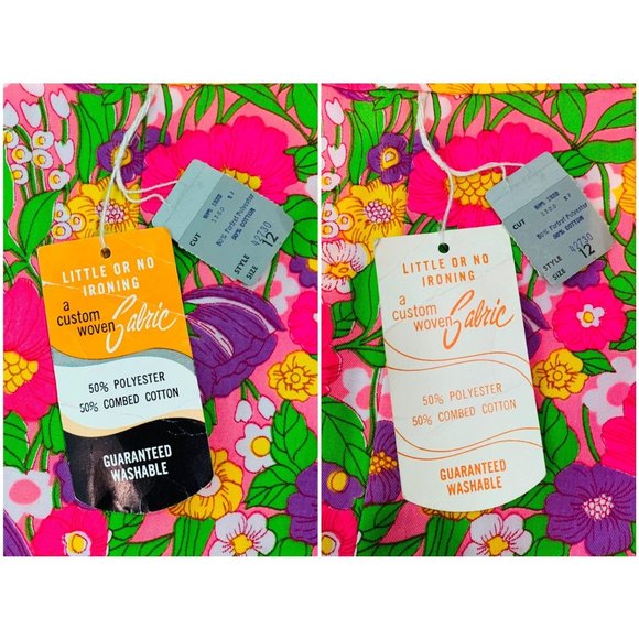 Vintage 1960s Neon Deadstock Pink Floral Print High Waist Shorts | W 25 - Picture 6 of 10